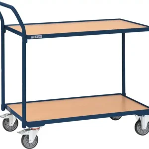 Tischwagen 2 Ladeflächen L1000xB600mm saphirblau Trgf.300kg Bügel senkr.TECWERK Bestpreis