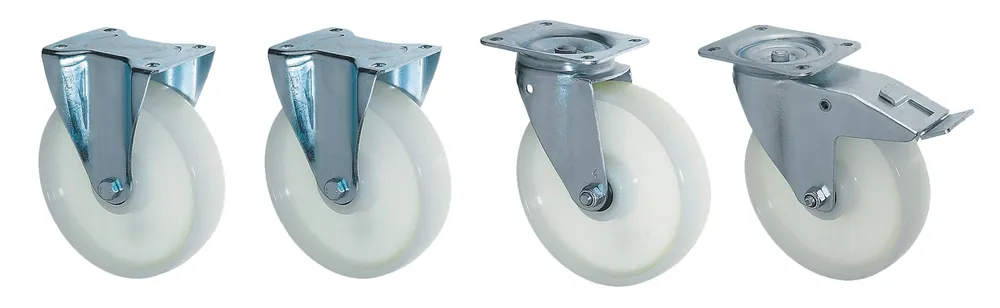 Bauer Südlohn Satz Polyamid Lenk- und Bockrollen Ø 180 mm - Satztraglast 1050 kg Ausverkauf