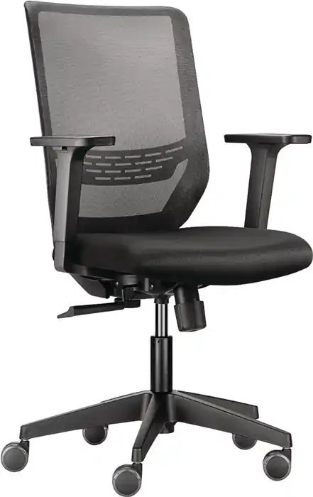 Zertifiziert Bürodrehstuhl Synchr.-Techn.schwarz 410-520mm m.Lehnen Trgf.110kg TREND OFFICE