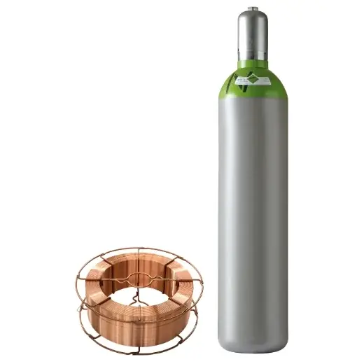 Neu Im Sortiment ELMAG STAHL-SET-Mischgas-20lt.-SG2/G3Si1-0,8mm/15kg