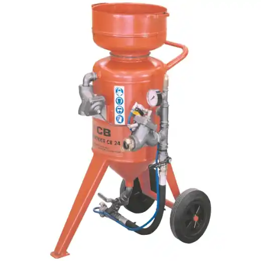 ELMAG Sandstrahlgerät CB 24-V2 mit Remote Control - mit Schlauch 16x30mm / 10m, M01 Versand Am Gleichen Tag