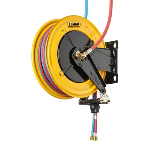 Günstig ELMAG INDUSTRIE Schlauchaufroller "540/72" - für Sauerstoff/Azetylen, 30m, 2x1/4"mm, 20bar