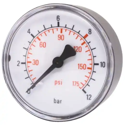ELMAG Druckmanometer 0-12 bar - Ø 63 mm, Ø 1/4" AG unten, für Reifenfüller 1 Stk. Packung - SB Sonderaktion