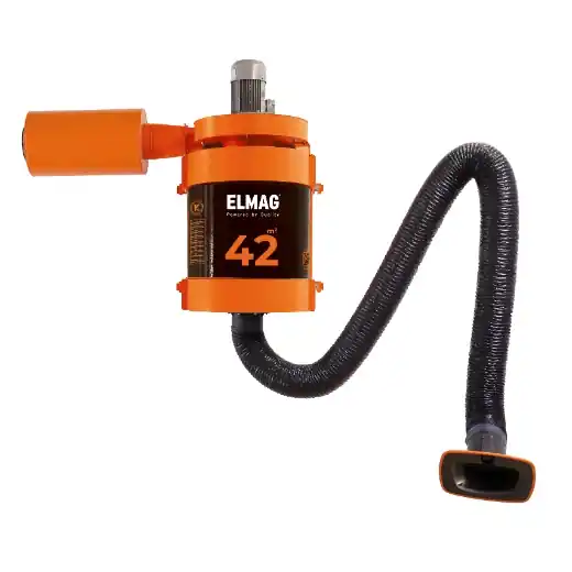ELMAG Absauganlage, MaxiFil, stationär - Absaugarm Ø 150mm/3m in Schlauchausführung Markenprodukt