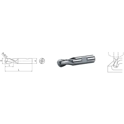 Bestpreis ELMAG HSS Co8-Radienfräser DIN1889 - Ø 4,0 mm, zweischneider (kurz)