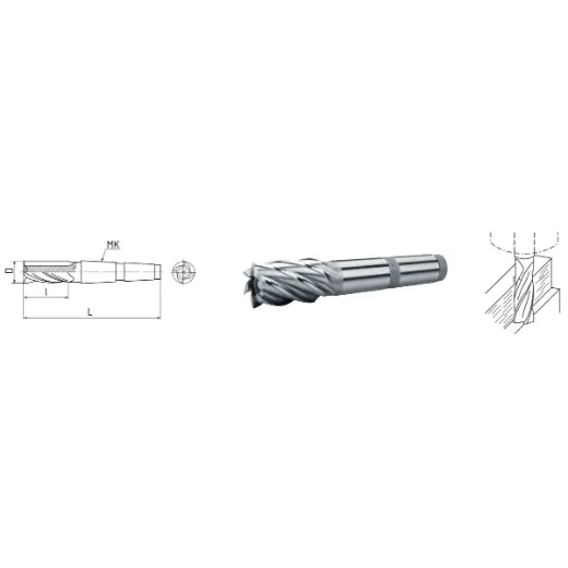 Sonderaktion ELMAG Schaftfräser kurz mit Morsekegel Typ N - DIN 845/228 A - HSS Co5