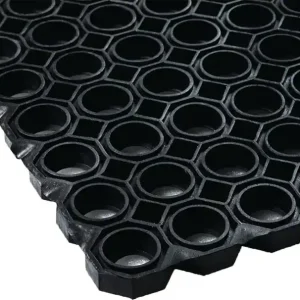 Gum.Wabenmatte B.1m L.10,5m D.22mm schwarz NR/SBR o.Gewebeeinlage Schneller Versand