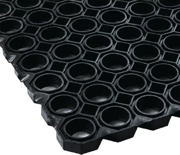 Gum.Wabenmatte B.1m L.10,5m D.22mm schwarz NR/SBR o.Gewebeeinlage Schneller Versand