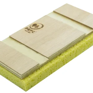 Bestseller MONDELIN Reibbrett mit Schwamm – 140 x 250 mm – Holzgriff & Polyurethanschaum