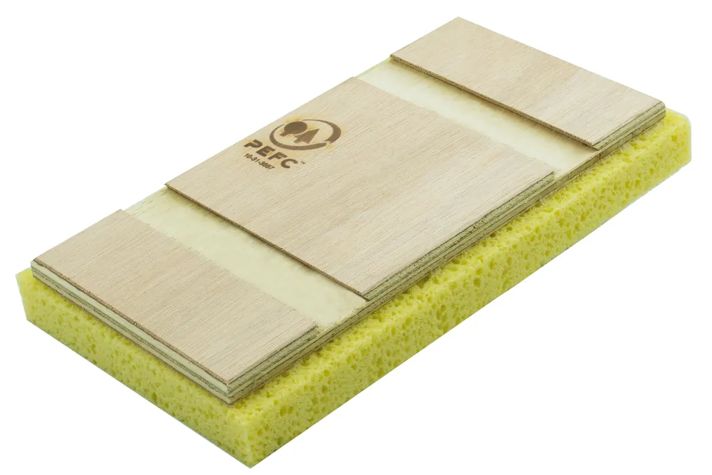Bestseller MONDELIN Reibbrett mit Schwamm – 140 x 250 mm – Holzgriff & Polyurethanschaum
