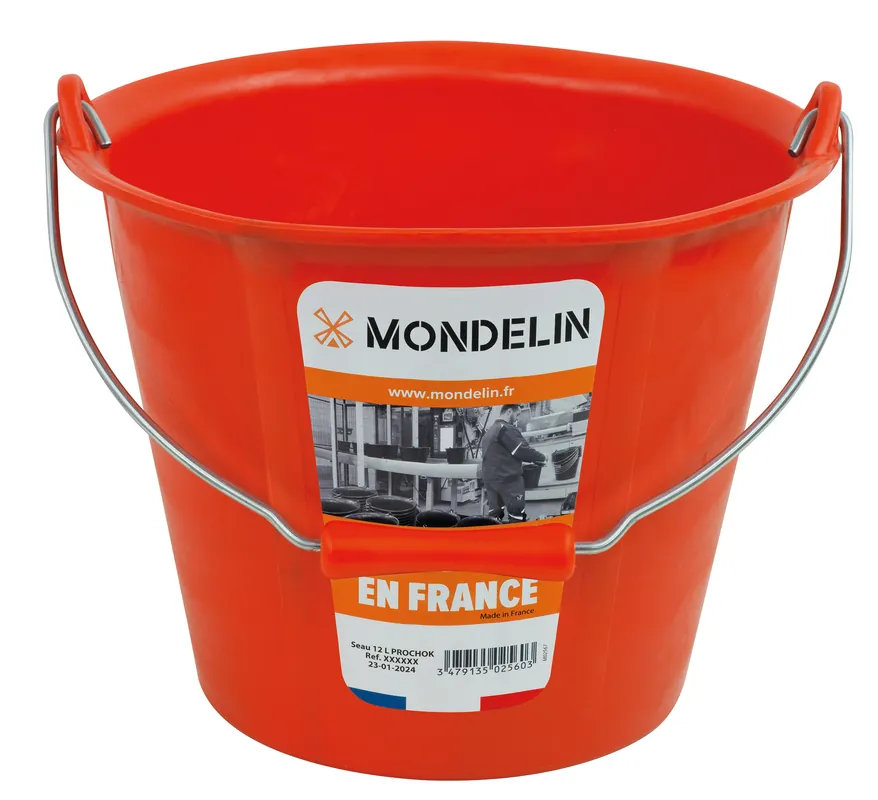 Billig MONDELIN Eimer – 12L – Prochok Material & Kunststoffgriff – Hohe Sichtbarkeit & langlebig