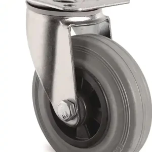 Lenkrolle D.200mm Trgf.205kg m.Platte PP Rollenlager VG grau TECWERK Expressversand