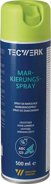 Markierungsspray leuchtgelb 500ml Spraydose TECWERK VE: 12 Stück Schneller Versand