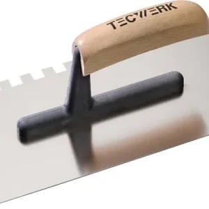 Top-Angebot Glättekelle L.280mm B.130mm Zahn 10x10 rostfr.H-Heft VA S.0,7mm TECWERK