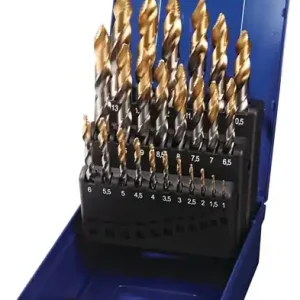 Letzte Chance Spiralbohrersatz DIN 338 TypN D.1-13x0,5mm HSS TiN-kopfb.