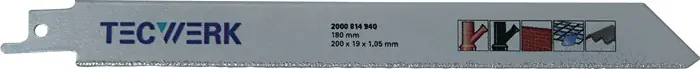 Garantierte Lieferung Diamantsäbelsägeblatt L.200mm B.19mm 1 St./Karte TECWERK
