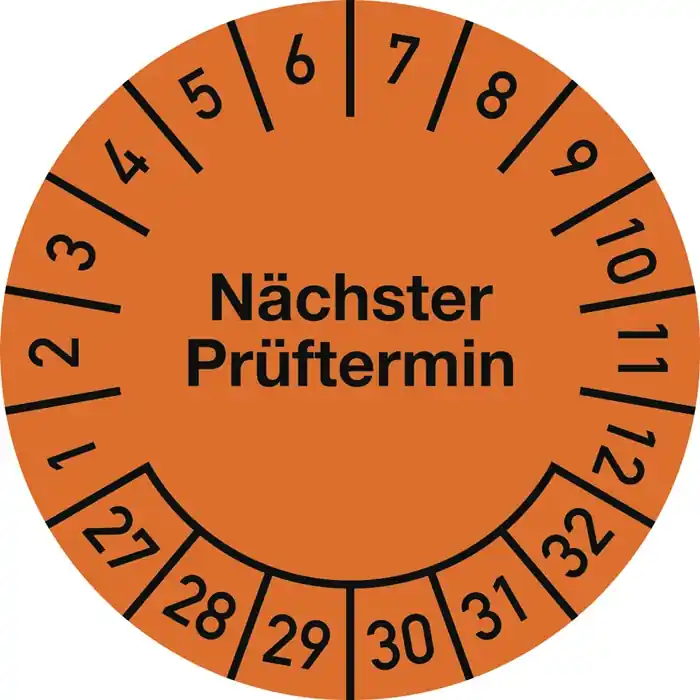 Mehrjahresprüfplakette D.30mm Nächster Prüftermin 2027-2032 Folie Btl.a 100 St. Super-Preis