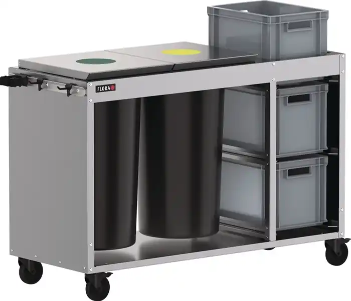 Saisonangebot Reinigungswagen 2 Tonnen á 60l,3 Kisten STA FLORA