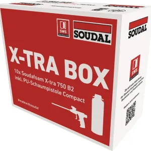 1K-Pistolenschaum SOUDAFOAM X-TRA Box 10 Dosen+PU-Schaumpistole B2 Krt. Günstig