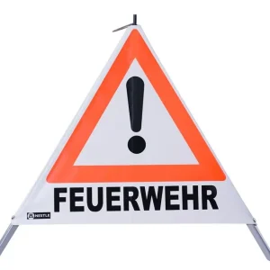 NESTLE Warnpyramide 70 cm, ohne Federzahn, Symbol Ausrufezeichen, Text nach Wahl Neu Im Sortiment