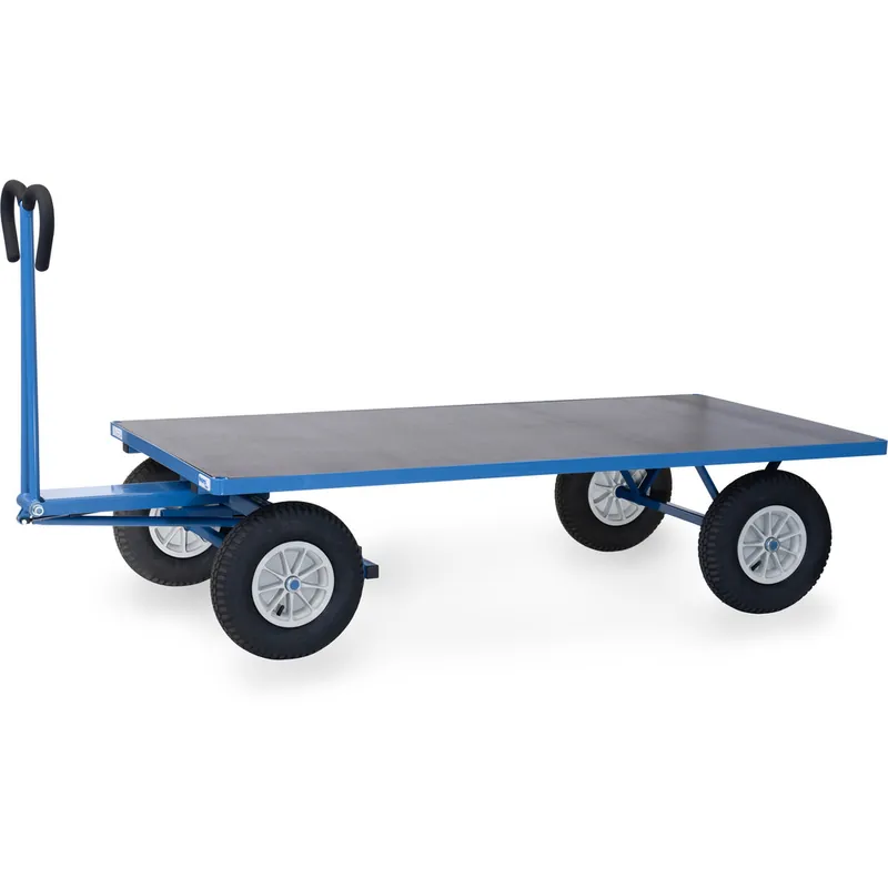 Ausverkauf fetra Handpritschenwagen aus Profilstahl pulverbesichtet blau RAL-5007