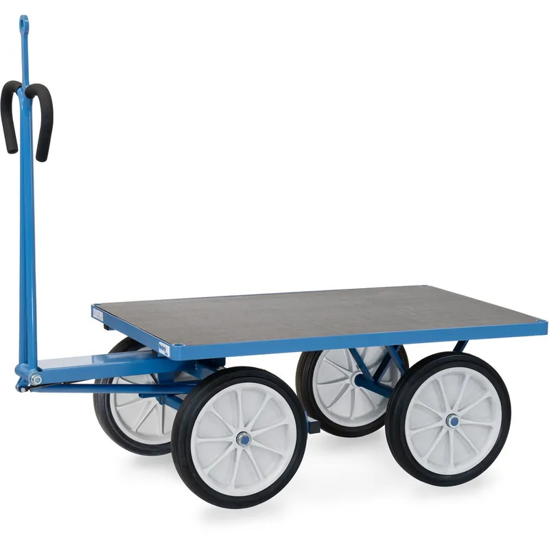 fetra Handpritschenwagen pulverbeschichtet blau RAL 5007 mit Zugöse Bestpreis