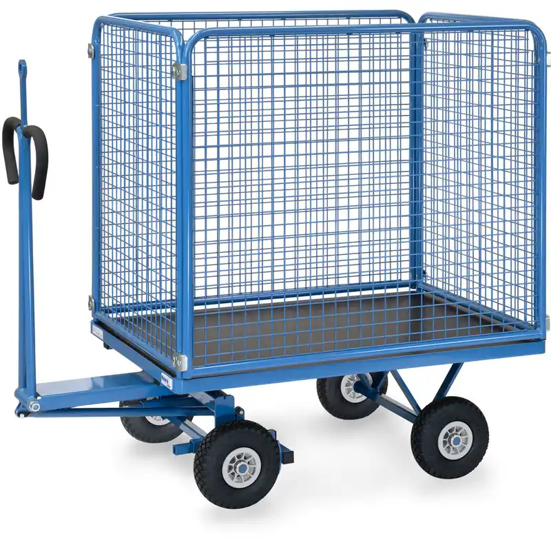 fetra Handpritschenwagen pulverbeschichtet blau/RAL 5007 Wände 1000 mm mit Zugöse Letzte Chance