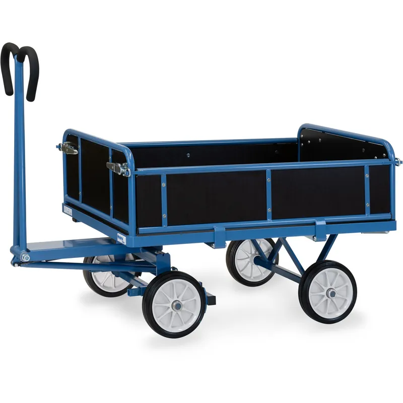 Meistverkauft fetra Handpritschenwagen pulverbesichtet blau RAL-5007 3 Bordwände abklappbar