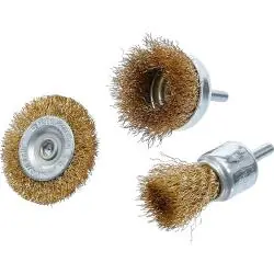 Knallerangebot Drahtbürsten-Satz - für Bohrmaschinen - 6 mm Aufnahmeschaft - 3-tlg.