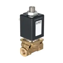 3/2-Wege - Magnetventil - Typ 0355 - Messing - neutrale Medien - IG G 3/8" und G 1/4"- stromlos geschlossen - PN 0 bis 70 Begrenztes Angebot