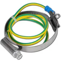 Super-Preis Brückenschelle mit Erdung - Edelstahl - Spannbereich-Ø 35 - 55 mm bis 195 - 215 mm - Breite 9 mm - Preis per Stück
