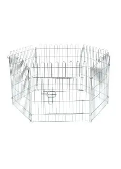 Bestpreis Freigehege für Kleintiere - verzinkt - 6 Gitter 56,5x56,5 cm - mit Tür