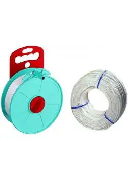 Wäscheleine "Spoolfix" + Ersatzspule - 60 m - mit zwei Verzahnungen Markenware