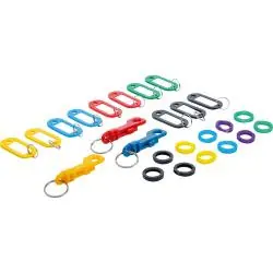 Schlüssel-Anhänger-Satz - Schlüsselfahnen, Karabiner und Schlüsselringe Sichere Zahlung