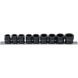 Kraft-Steckschlüssel-Einsatz-Satz - extra flach - Antrieb Innen-4-kant 12,5 mm (1/2") - Abtrieb Sechskant SW 13 bis 24 mm - 9-teilig Direktkauf