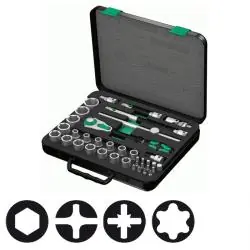 Angebot Steckschlüssel-Garnitur - 1/2" - Chrom-Vanadium-Stahl - 37-teilig - Wera