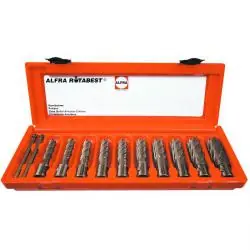 HSS-Co-Eco Kernbohrer 10-er Set - ALFRA ROTABEST - 50 mm Schnitttiefe - 14,0 bis Neue Kollektion
