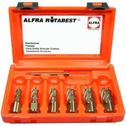 HSS-Co-Eco Kernbohrer 6-er Set - ALFRA ROTABEST - 25 mm Schnitttiefe - 12,0 bis Letzte Chance