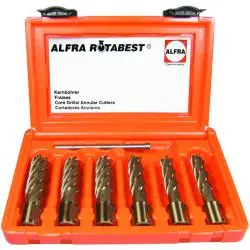 Solange Der Vorrat Reicht HSS-Co-Eco Kernbohrer 6-er Set - ALFRA ROTABEST - 50 mm Schnitttiefe - 14,0 bis