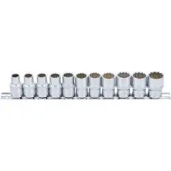 Steckschlüssel-Einsatz-Set - 12,5 mm (1/2") 12-Kant - Größen 10 bis 21 mm - 11-tlg. Nur Heute