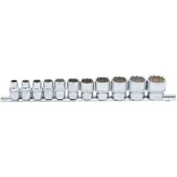 Direkt Vom Hersteller Steckschlüssel-Einsatz-Set - 10 mm (3/8") 12-Kant - in ZOLL 5/16" bis 7/8" - 11-tlg.