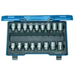 Rabatt Schraubendreher-Satz - Antrieb 1/2" - 17-teilig - Innen- und Außen-TORX®-Schrauben