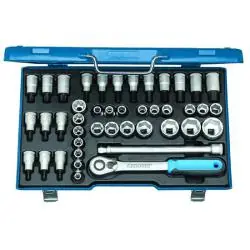 Steckschlüssel-Satz - Antrieb 1/2″ - 42-teilig - Innen- / Außen-TORX® Schrauben / Innensechskantschrauben Kracherpreis
