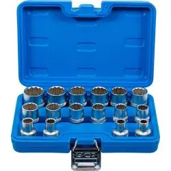 Highlight Steckschlüssel-Einsätze 1/2" - 15-teilig - 10 bis 24 mm - 12-kant