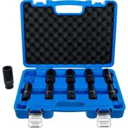 Super-Preis Kraft-Steckschlüssel-Einsätze - 1/2" - tief - 10 bis 24 mm - 10 teilig
