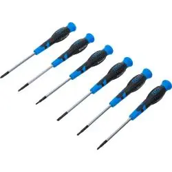 Präzisions-Schraubendreher-Satz - 6-teilig - Chrom-Vanadium-Stahl - 2-Komponenten-Griff - Klingenlänge 75 mm Bestseller