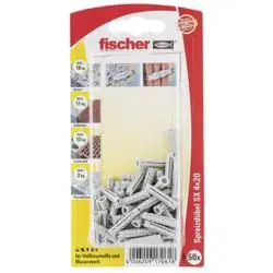 Spreizdübel SX Sortiment - Inhalt 50 x Dübel - Bohrernenn Ø 4 mm - min. Bohrlochtiefe 30 mm - Dübellänge 20 mm Sichere Zahlung