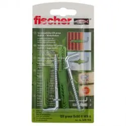 Rabatt Universaldübel UX GREEN 10x60 R WH K - mit Rand und Winkelhaken - Bohrernenn-Ø 10 mm - Dübellänge 60 mm - SB-Karte